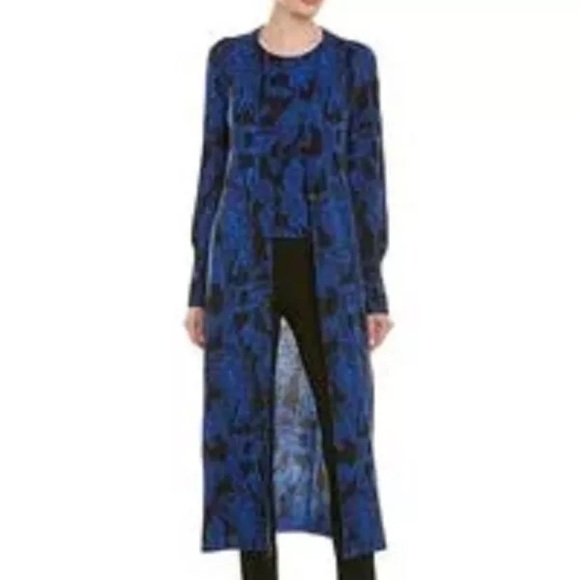Escada Dresses & Skirts - Escada -  Blue and Black Long Cardigan Sweater/ Dress size XL